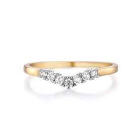 Ladies Wedding/Engagement 9 Carat Gold on Solid Sterling 925 Silver White Sapphire Wishbone Ring Sizes K to U (N)