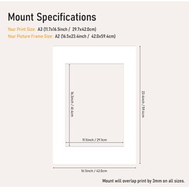 Almost Frameless - Pack of 20 - A4 Mount for A5 Print. Bright White Acid-free Picture Frame Mat, Machine Cut Bevel, White Core Museum Quality.