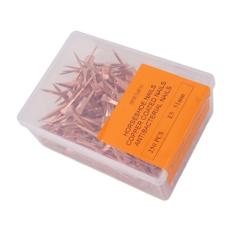 250Pcs Horseshoe Nails Copper Plated Rustproof Equestrian Riding Equipment Pet
