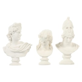 3Pcs Athena Statue Resin Statue Greek Head Statue Classic Greek Figure Portrait Bust Figurines Gypsum Sculpture Aphrodite Figurine Ornaments Greek God Bust Greece White Goddess