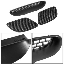 ECOTRIC Hood Scoop Vent Compatible with 2015-2018 Dodge Challenger SRT Hellcat & 2019-2023 R/T Scat Pack Black Hood Bezels Grille Replace for 68184348AD, 68184348AB, 68184348AF, 68184352AB, 68184353AB