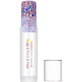 Barra De Purpurina Brillante Accesorios de Vestir Rojos Blancos y Azules Barra De Purpurina Corporal Patriótica para Desfiles, Festivales, Partidos de Fútbol, Conciertos, Chicas, Mujeres, Hombre