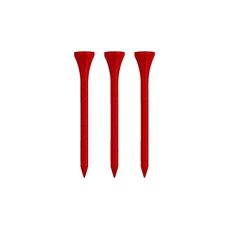 IZZO Golf Wood Golf Tees, 3.25 Inch, Red (Pack of