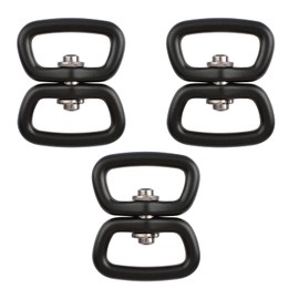 UFURMATE Swivel Clip, 3Pcs Space Aluminum Double Ended Swivel D-ring Hooks Dog Leash Swivel Hooks Chain Swivel Connectors for Dog Walking Camping Hiking (Black)