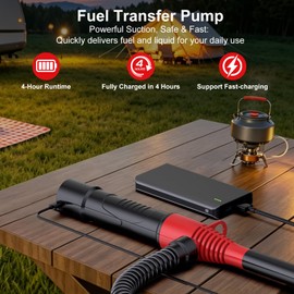 Vitog Rechargeable Fuel Transfer Pump, 15000mAh 3.5GPM Portable Electric Siphon Pump for Gasoline, Diesel, Water, Leakproof Gas Can Pump with Upgraded Hose Material, Ultra-Fast Oil Transfer Pump