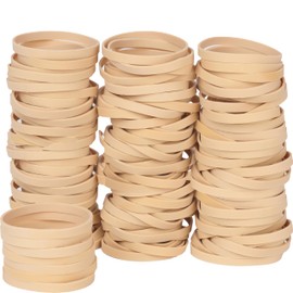 Foshine Rubber Bands Size #64, Elastic Band Beige 0.5bl about 110Pcs Wide Rubber Band For Office Home Supplies(3 1/2" x 1/16")