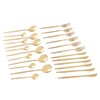 24Pcs Gold Silverware Set Knife Fork Spoon Rustproof Stainless Steel