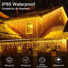 Outdoor Solar Fairy Lights, 3 m Waterproof Curtain Lights, 8 Modes, 128 LEDs, Icicle Lights, 16 Pieces, String Lights with Remote Control for Yard, Garden, Wedding, Party, House Roof, Christmas Decoration