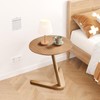 Handmade C-Shaped Round End Table for Couch, Couch Tables that
