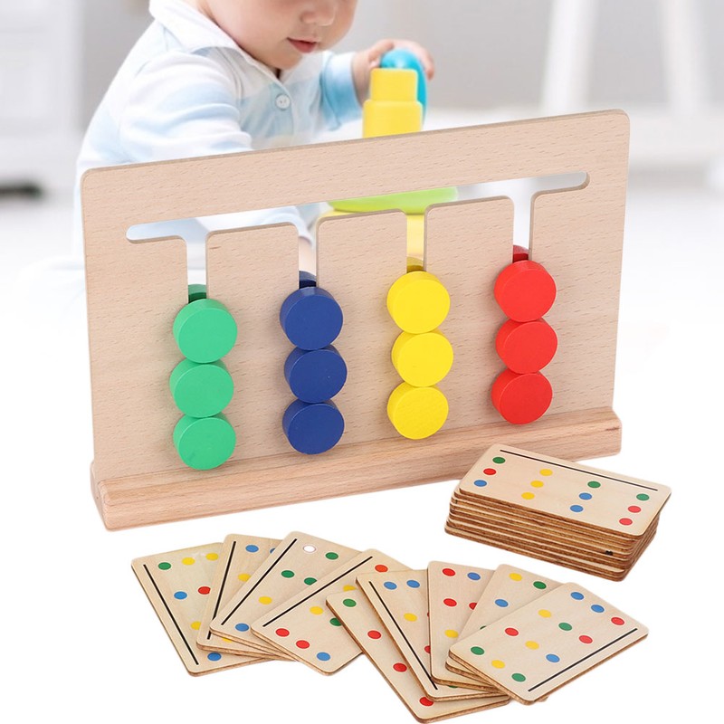 Four Color Game Children Logical Training Toys Wooden Baby Cognitive
