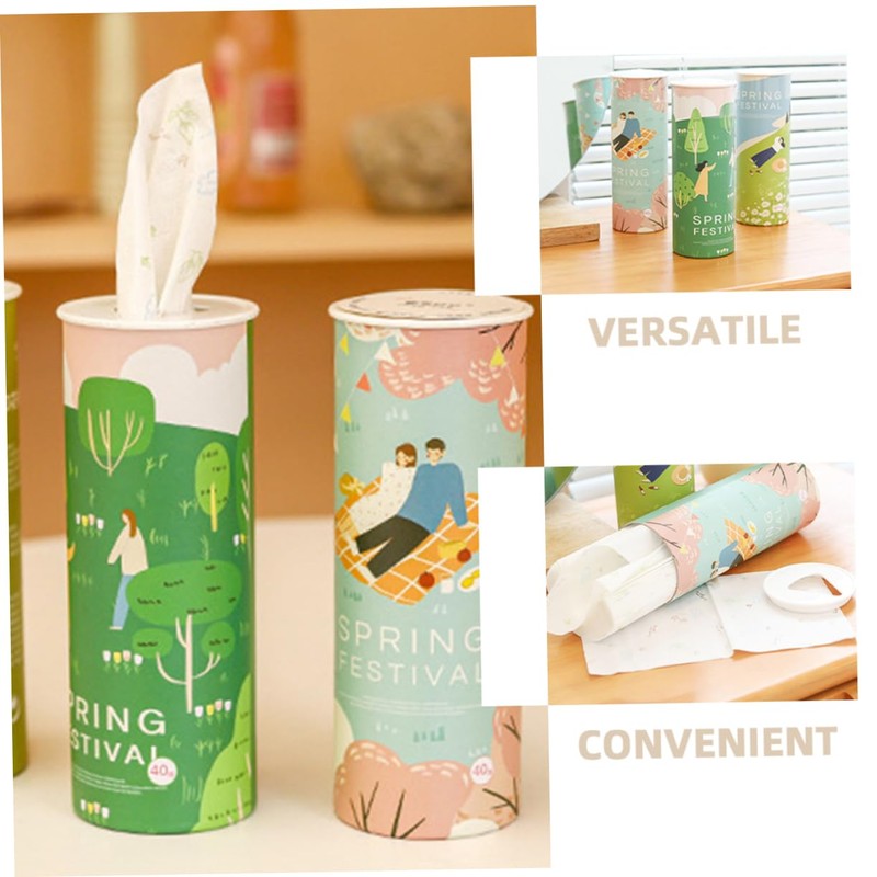 CHILDWEET 6 Tubes Car Tissue Cylinder Cartoon Pattern Tissue Boxes