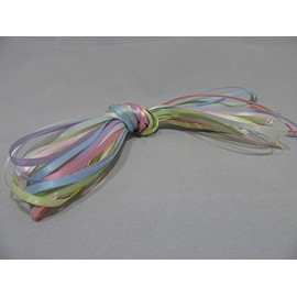 Light Unicorn Pastel Baby Colours 10 x 1metre x 3mm Satin Ribbon Assorted Bundle ONLY Double Sided 10 metres Decorative Cards Easter Christmas Thin 3 mm