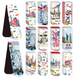 New York Magnetic Bookmark Gifts - Wxiben 48PCS City Travel Magnetic Bookmarks NYC Book Marks Magnets USA City Page Marker Clip for Women Book Lovers Traveler Students Teacher New York Souvenirs Gift