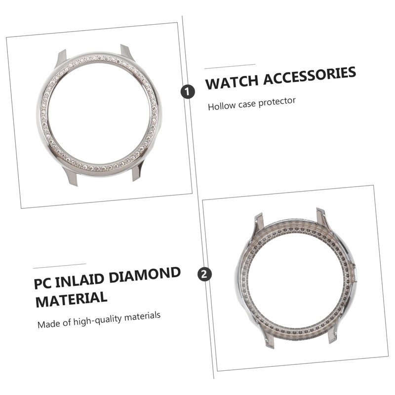 jojofuny Rhinestone Watch Shell Protective Case for Active Hollow Out