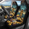 Bee Floral Polyester Front Car Seat Covers, 2 Pack