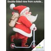 Vintage Scooter Santa Double-Sided Window Cling Sticker - Christmas Window