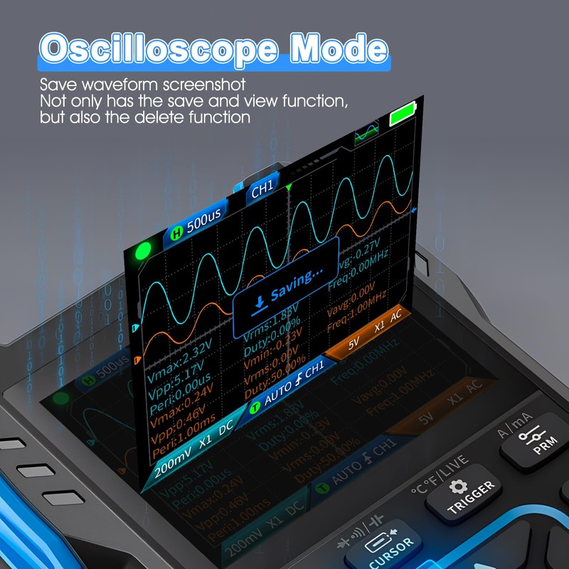 3 in 1 Handheld Oscilloscope Multimeter DDS Generator with 2