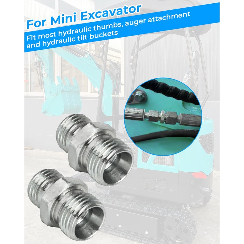 Foruly Replaces 115757 Hydraulic Attachment Fittings, Threaded Fitting Converter for