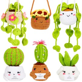 ISTORAGE Crochet Kit for Beginners - Crochet Starter Kit with Step-by-Step Video Tutorials, Learn to Crochet Kits for Adults and Kids, DIY Knitting Supplies, 6 Pack Plants Family