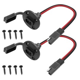 2 Pack SAE Power Socket Sidewall Port Cables YACSEJAO 12AWG 1.3FT/40CM Weatherproof SAE Quick Connect Solar Panel Flush Mount Connector with 8 Screws (SAE-SAE)