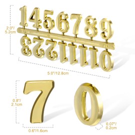 ueslwser 6 Piece DIY Clock Numerals Kit Including Arabic and Roman Number, Black, Gold and Silver Clock Numbers for Home Art Decoration, Digital Clock Replacement and Repair Parts