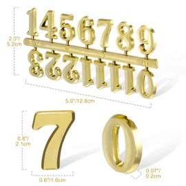 ueslwser 6 Piece DIY Clock Numerals Kit Including Arabic and Roman Number, Black, Gold and Silver Clock Numbers for Home Art Decoration, Digital Clock Replacement and Repair Parts