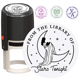Masculine and Feminine Designs, self Ink Stamps Made with Your Personal Details. Ex Libris, from The Classroom Library of Book Belongs to. Book with Stars or Floral Borders. (2" Self Ink Stamper)