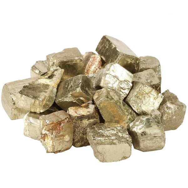 Amogeeli 460 g Natural Raw Stones for Garden Home Decoration, Irregular Rough Healing Crystals for Meditation Reiki (Iron Pyrite)
