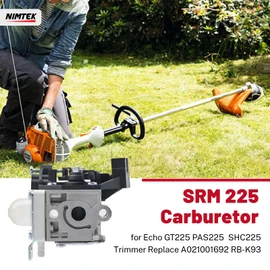 NIMTEK SRM 225 Carburetor with Air Filter Cover Cleaner Case Tune Up Kit for Echo SRM-225 GT225 PAS225 PE225 SHC225 PPF225 GT225 Trimmer Weedeater Replace A021001692 RB-K93