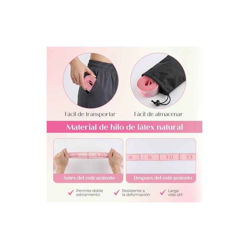 2PCS Correa Elástica para Yoga, Bandas de Resistencia para Ejercicios,