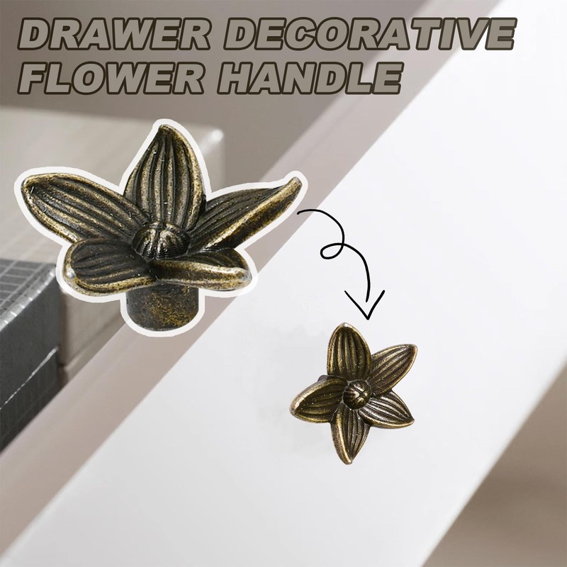 KASESSS 8 Pieces 28mm Drawer Knobs, Door Knobs Flower, Cabinet