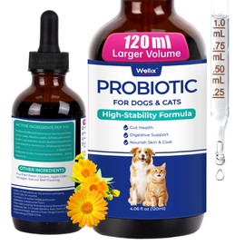 Wellix 120ml Liquid Probiotic for Cats & Dogs, Aiding Digestive Health