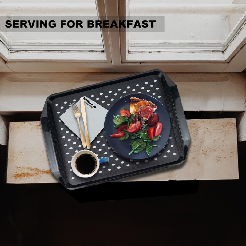 KAQAHIDO Large Non Slip Serving Tray with Grippy Dots, TV