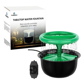 Tabletop Fountains Indoor, Great Gift for Christmas, Small Desk Waterfall Fountain for Living Room/Office Zen/Home Décor, Aluminum Die Casting Pot, Green