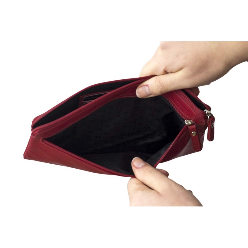 LEAS Special Edition Real Leather Bank Bag Red, red