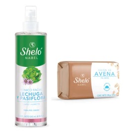 Rutina Facial Piel Grasa Tónico Lechuga + Jabón Avena Sheló Grasa Día/noche