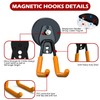 3-H Magnet Hooks Heavy Duty 4 Pack Without Drill -