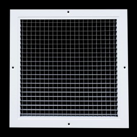 Fits 12x12 Duct Opening | Aluminum Eggcrate Return Air Grille | Low Noise & High Air Flow, Rust Proof Vent Cover Grill for Sidewall & Ceiling | White | Outer Dimensions: 13.75" X 13.75"