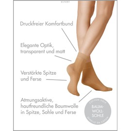 KUNERT Women's Cotton Sole Socks, 20 Den, Beige (Cashmere 0540), 6/8