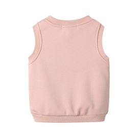 Mud Kingdom Toddler Boys Christmas Fleece Vest Lightweight Zipper Closure Sleeveless Soft Padded Winter Outerwear Snowman Pink 3T