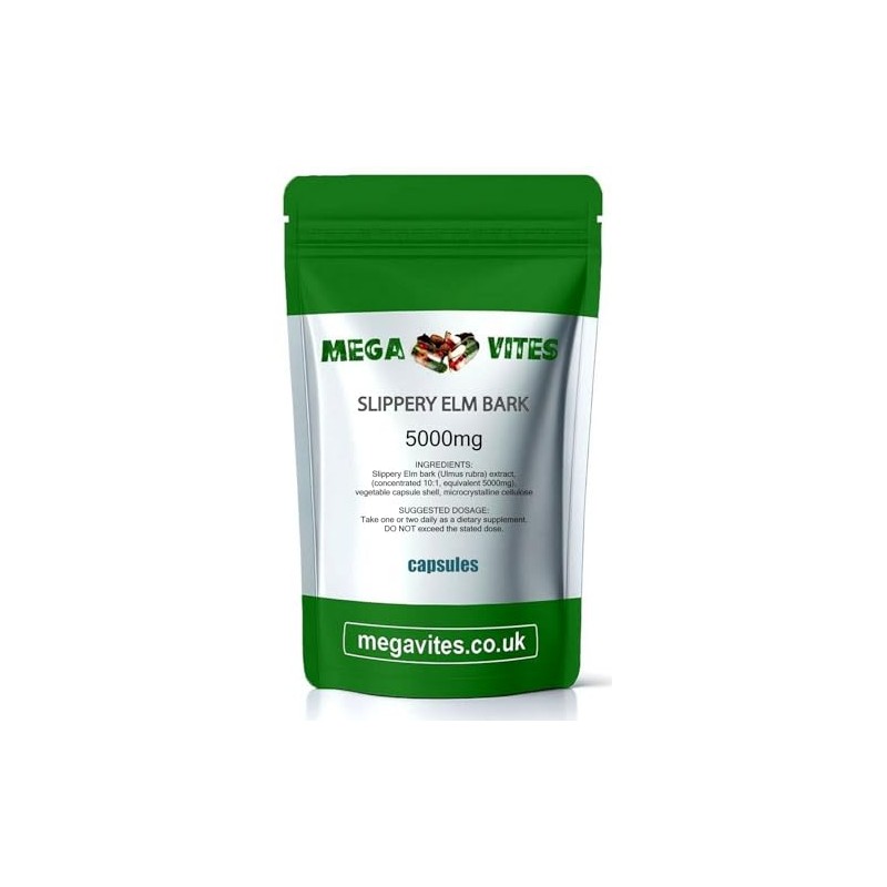 Slippery ELM BARK Capsules 5000mg x 30 - MEGAVITES