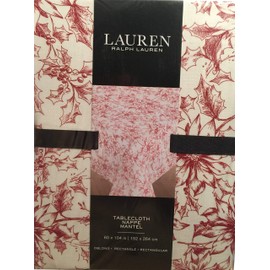 Lauren by Lauren Holidays Christmas Poinsettia Tablecloth | 100% Cotton | 60" x 104"