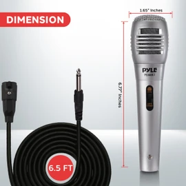 Pyle Professional Dynamic Microphone - 4-Pack Unidirectional Handheld Mic with Built-in Pop Filter, High Signal Output, 6.5 ft. XLR Audio Cable, Ideal for Stage, Karaoke & Studio Performances
