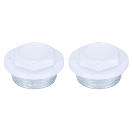 PATIKIL 1" BSP Male Left Hand Thread Manual Radiator Air Vent Plugs, 2 Pack Cast Iron Plugs for Radiator Heater,White