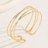 2 PCS Minimalist Women's Arm Bracelets- Gold & Silver,Adjustable Arm