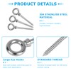 EFUTURETIME 4 x Eye Bolts Stainless Steel with Wood Thread