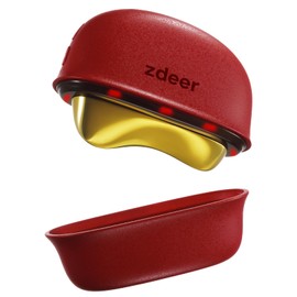 ZDEER LED Red Light Therapy for Face & Neck Massager Facial Care Device – Electric Gua Sha Brass Tool with Heat & Vibration for Firming, Sculpting & Skincare, Red