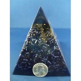 Indigo Blue Tall Large Pyramid Orgone Generator Energy Accumulator Perfect Gifting Tool!!!! Made 7.83/432/528Hz Frequency with OM Chants Many Beautiful Ingredients!!