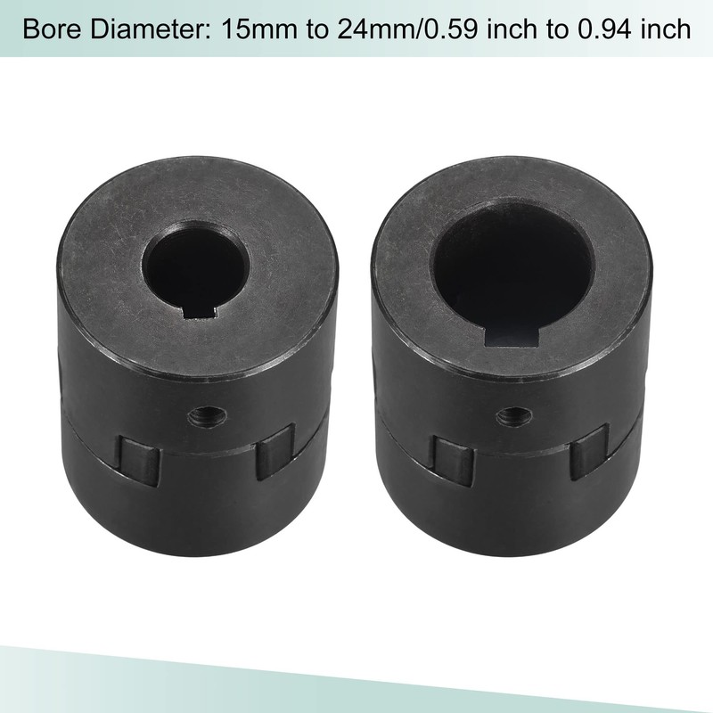 sourcing map Flexible Coupling Shaft 15 mm to 24 mm