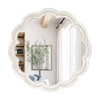 UPPER DECOR 24 Inch Round Wall Mirror, Whitewashed Wooden Frame